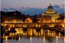 Night view of the Basilica St. Peter in Rome, Italy Night view of the Basilica St. Peter in Rome, Italy